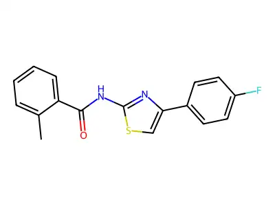 N-[4-(4-fluorophenyl)-1,3-thiazol-2-yl]-2-methylbenzamide structure