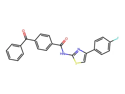 4-benzoyl-N-[4-(4-fluorophenyl)-1,3-thiazol-2-yl]benzamide structure