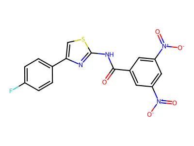 N-[4-(4-fluorophenyl)-1,3-thiazol-2-yl]-3,5-dinitrobenzamide structure