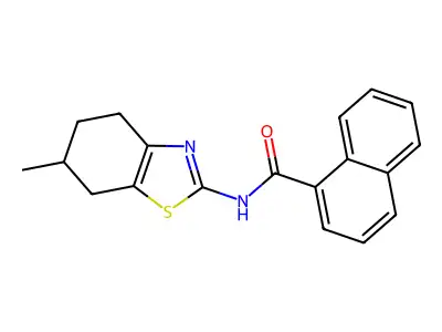 N-(6-methyl-4,5,6,7-tetrahydro-1,3-benzothiazol-2-yl)naphthalene-1-carboxamide structure