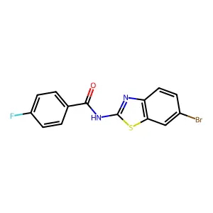N-(6-bromo-1,3-benzothiazol-2-yl)-4-fluorobenzamide structure