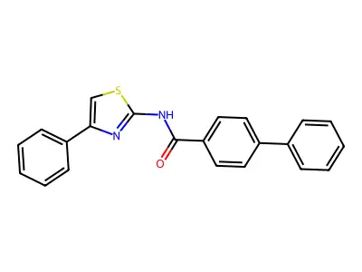4-phenyl-N-(4-phenyl-1,3-thiazol-2-yl)benzamide structure