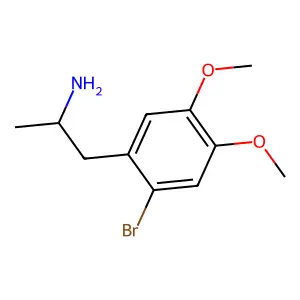 2-Bromo-4,5-dimethoxyamphetamine, (A+-)- structure