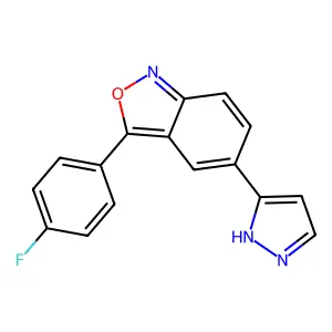 3-(4-fluorophenyl)-5-(1H-pyrazol-5-yl)-2,1-benzoxazole structure