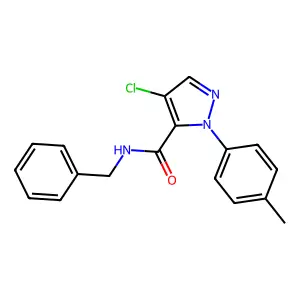 N-benzyl-4-chloro-1-(4-methylphenyl)-1H-pyrazole-5-carboxamide structure