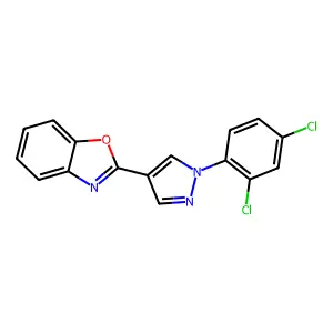 2-[1-(2,4-dichlorophenyl)-1H-pyrazol-4-yl]-1,3-benzoxazole structure