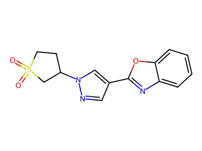 3-[4-(1,3-Benzoxazol-2-yl)pyrazol-1-yl]thiolane 1,1-dioxide structure