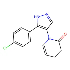 1-[3-(4-chlorophenyl)-1H-pyrazol-4-yl]-3,4-dihydro-2(1H)-pyridinone structure