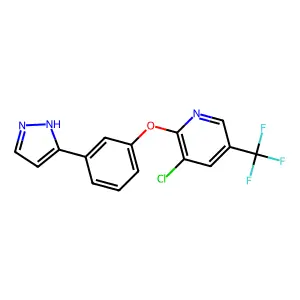 3-chloro-5-(trifluoromethyl)-2-pyridinyl 3-(1H-pyrazol-3-yl)phenyl ether structure