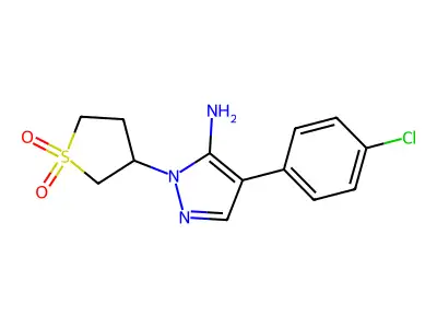 4-(4-Chlorophenyl)-2-(1,1-dioxothiolan-3-yl)pyrazol-3-amine structure