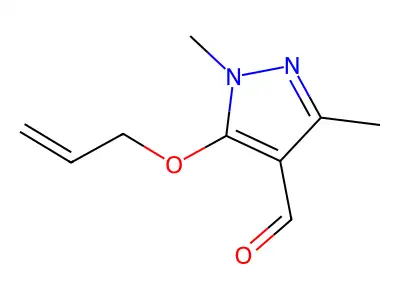 1,3-dimethyl-5-(prop-2-en-1-yloxy)-1H-pyrazole-4-carbaldehyde structure