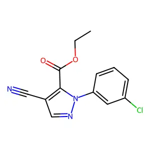ethyl 1-(3-chlorophenyl)-4-cyano-1H-pyrazole-5-carboxylate structure
