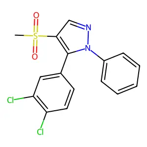 5-(3,4-dichlorophenyl)-4-(methylsulfonyl)-1-phenyl-1H-pyrazole structure