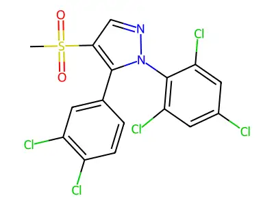 5-(3,4-Dichlorophenyl)-4-methylsulfonyl-1-(2,4,6-trichlorophenyl)pyrazole structure