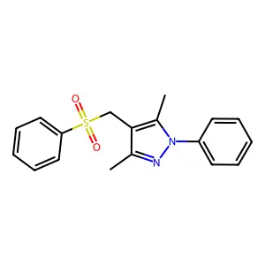 3,5-dimethyl-1-phenyl-4-[(phenylsulfonyl)methyl]-1H-pyrazole structure
