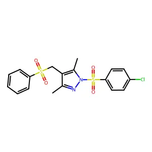 {1-[(4-chlorophenyl)sulfonyl]-3,5-dimethyl-1H-pyrazol-4-yl}methyl phenyl sulfone structure