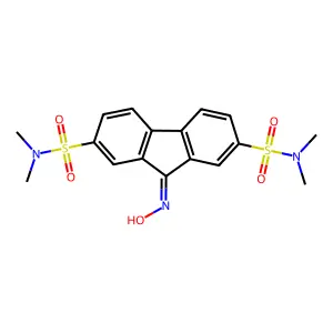 9-(hydroxyimino)-N2,N2,N7,N7-tetramethyl-9H-fluorene-2,7-disulfonamide structure