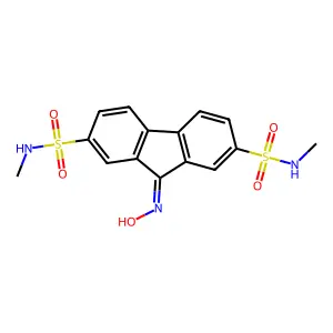 9-(hydroxyimino)-N2,N7-dimethyl-9H-fluorene-2,7-disulfonamide structure