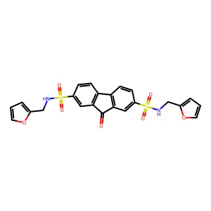 2-N,7-N-bis(furan-2-ylmethyl)-9-oxofluorene-2,7-disulfonamide structure
