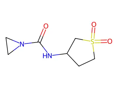 N-(1,1-dioxidotetrahydrothiophen-3-yl)aziridine-1-carboxamide structure