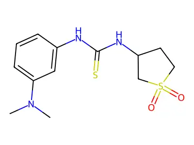 3-[({[3-(Dimethylamino)phenyl]amino}thioxomethyl)amino]thiolane-1,1-dione structure