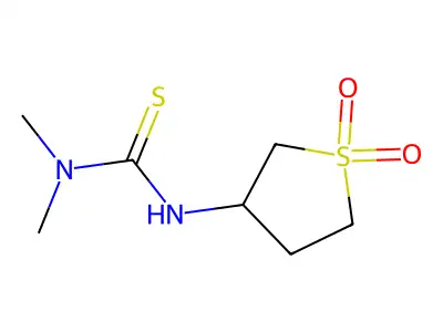 3-{[(Dimethylamino)thioxomethyl]amino}thiolane-1,1-dione structure