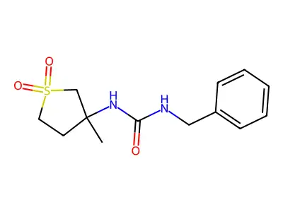 N-benzyl-N'-(3-methyl-1,1-dioxidotetrahydro-3-thienyl)urea structure