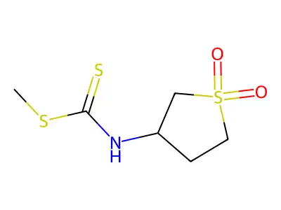 3-[(Methylthiothioxomethyl)amino]thiolane-1,1-dione structure