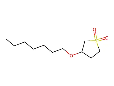 Thiophene, 3-(heptyloxy)tetrahydro-, 1,1-dioxide structure