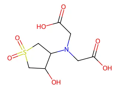 2,2'-((4-Hydroxy-1,1-dioxidotetrahydrothiophen-3-yl)azanediyl)diacetic acid structure