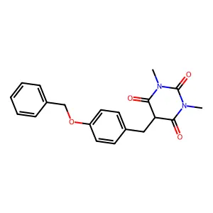 1,3-Dimethyl-5-[(4-phenylmethoxyphenyl)methyl]-1,3-diazinane-2,4,6-trione structure