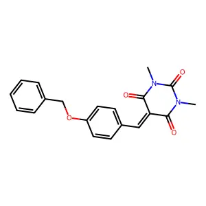 5-{[4-(benzyloxy)phenyl]methylene}-1,3-dimethyl-2,4,6(1H,3H,5H)-pyrimidinetrione structure