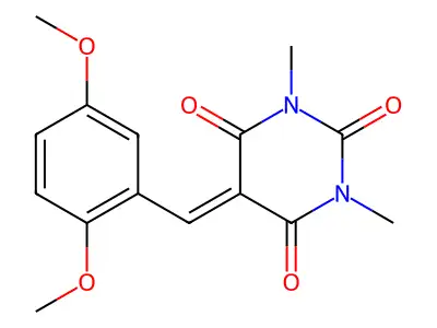 5-[(2,5-Dimethoxyphenyl)methylene]-1,3-dimethyl-2,4,6(1H,3H,5H)-pyrimidinetrione structure
