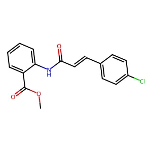 methyl 2-[[(E)-3-(4-chlorophenyl)prop-2-enoyl]amino]benzoate structure