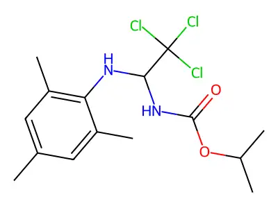 Isopropyl 2,2,2-trichloro-1-(mesitylamino)ethylcarbamate structure