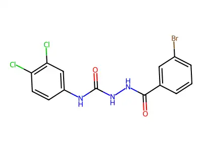 3-bromo-N-{[(3,4-dichlorophenyl)carbamoyl]amino}benzamide structure