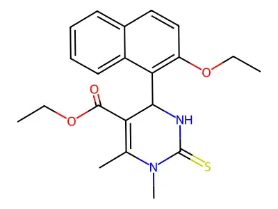 ethyl 4-(2-ethoxynaphthalen-1-yl)-1,6-dimethyl-2-sulfanylidene-1,2,3,4-tetrahydropyrimidine-5-carboxylate structure