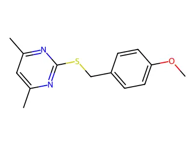 4-[(4,6-Dimethylpyrimidin-2-ylthio)methyl]-1-methoxybenzene structure
