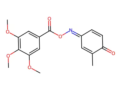 2-methylbenzo-1,4-quinone 4-[O-(3,4,5-trimethoxybenzoyl)oxime] structure