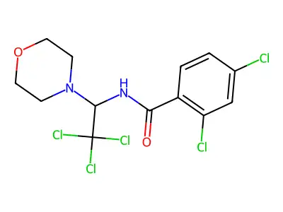 2,4-dichloro-N-[2,2,2-trichloro-1-(4-morpholinyl)ethyl]benzamide structure