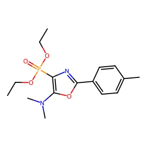 4-diethoxyphosphoryl-N,N-dimethyl-2-(4-methylphenyl)-1,3-oxazol-5-amine structure