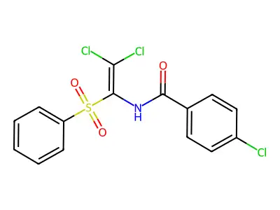 N-[1-(benzenesulfonyl)-2,2-dichloroethenyl]-4-chlorobenzamide structure