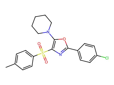 2-(4-Chlorophenyl)-5-(piperidin-1-yl)-4-tosyloxazole structure