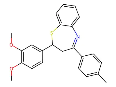 2-(3,4-Dimethoxyphenyl)-4-(4-methylphenyl)-2,3-dihydro-1,5-benzothiazepine structure
