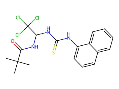 2,2-dimethyl-N-[2,2,2-trichloro-1-(naphthalen-1-ylcarbamothioylamino)ethyl]propanamide structure