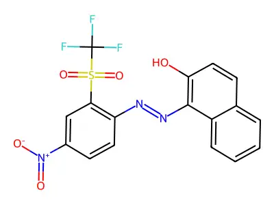 2-Naphthalenol, 1-[2-[4-nitro-2-[(trifluoromethyl)sulfonyl]phenyl]diazenyl]- structure