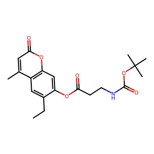 6-ethyl-4-methyl-2-oxo-2H-chromen-7-yl N-(tert-butoxycarbonyl)-beta-alaninate structure