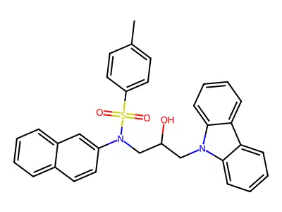 (3-Carbazol-9-yl-2-hydroxypropyl)[(4-methylphenyl)sulfonyl]-2-naphthylamine structure