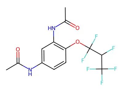 N-[3-acetamido-4-(1,1,2,3,3,3-hexafluoropropoxy)phenyl]acetamide structure