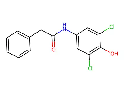 N-(3,5-dichloro-4-hydroxyphenyl)-2-phenylacetamide structure